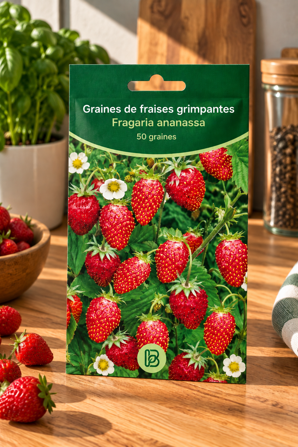 Graines de fraise grimpante Fragaria Ananassa, 50 graines