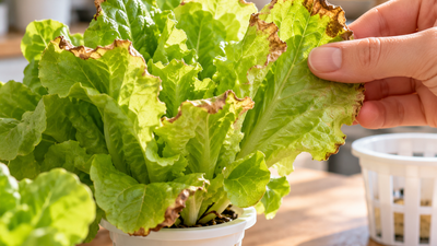 Feuilles de salade aux bords bruns : que faire en hydroponie ?
