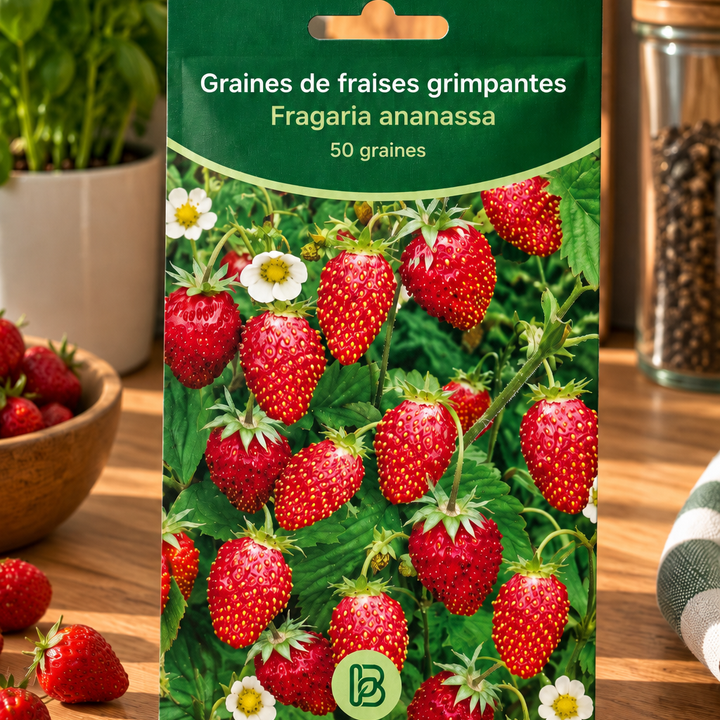 Graines de fraise grimpante Fragaria Ananassa, 50 graines