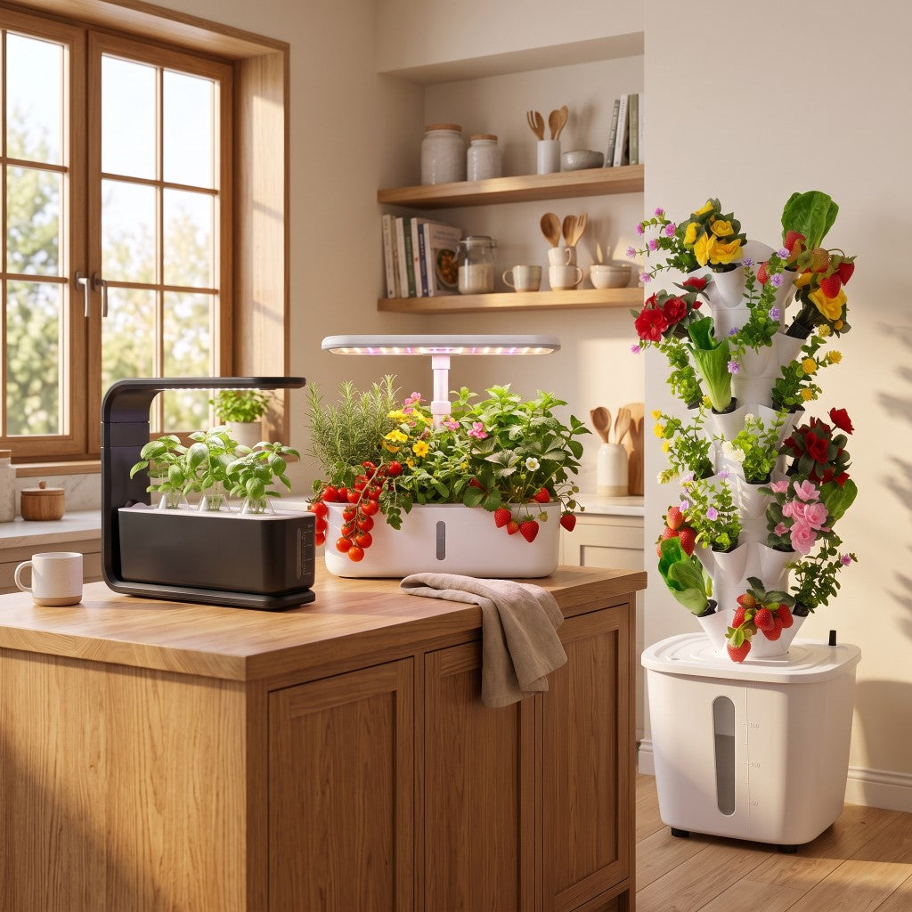 Jardins hydroponiques Belverdia dans une cuisine